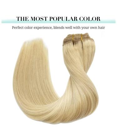 Buy Doores Real Hair Clip-in Extensions - Bleach Blonde 50cm (20 Inch) - 120g 7 Pieces Remy Thick Hair for Seamless Volume - Buy Online on GoSupps.com