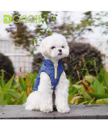Docio Dog Winter Coat - Padded Jacket for Small Dogs Lightweight & Warm Dark Blue (1 Pack) - Buy Online on GoSupps.com