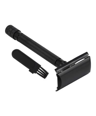 Healifty razor plane with a double edge reusable long handle aluminum alloy shaving set for women and men 1 piece (black)
