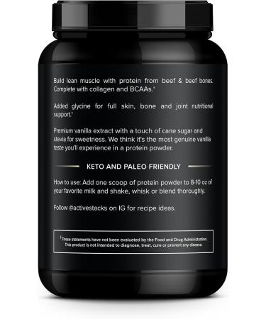 Beef Protein Powder Vanilla - Dairy Free Natural Collagen for Keto Paleo Low Carb Diets | 2 lb International Shipping - Buy Online on GoSupps.com