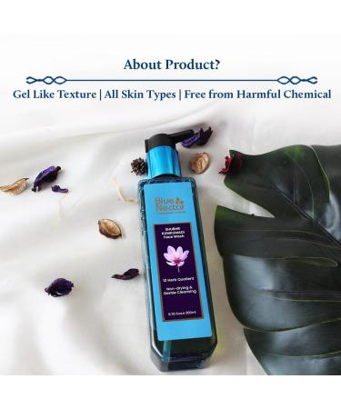 Blue Nectar Kumkumadi Brightening Face Wash | Sulphate-Free Anti Pimple Cleanser with Saffron for Women & Men (10 Herbs 3.38 Fl Oz) - International Shipping Available - Buy Online on GoSupps.com