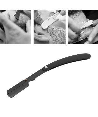 Professional Barber Straight Edge Razor | Stainless Steel Comfortable Handle Single Edge Blades - S80 Black - Buy Online on GoSupps.com