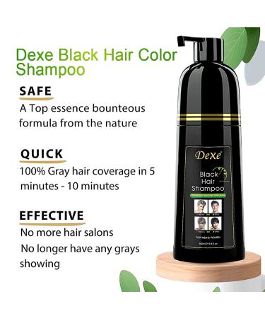 Instant Black Hair Shampoo - 100% Gray Coverage Easy 3 in 1 Dye for Men & Women - 400ml Pack - Quick & Long-Lasting Results - Buy Online on GoSupps.com