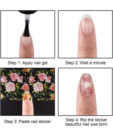 Yssevlon Floral Design Nail Art Foil Stickers - 1 Box 10 Rolled Starry Wraps and Transfer Decals - Buy Online on GoSupps.com