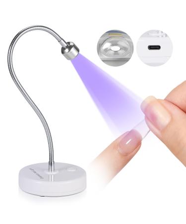 SAVILAND Gooseneck U V Lamp for Gel x Nails: Portable LED U V Nail Lamp for Gel Nail Polish 10s Fast Curing 3W U V Light Gel Rechargeable & Professional Nail Dyer Home DIY Manicure LED Nail Light