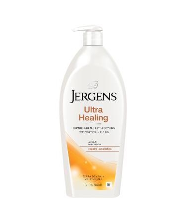 Jergens Ultra Healing Dry Skin Moisturizer, Body and Hand Lotion for Dry Skin, for Quick Absorption into Extra Dry Skin, with HYDRALUCENCE blend, Vitamins C, E, and B5, 32 Ounce 32 Fl Oz (Pack of 1)