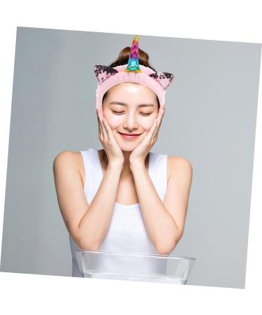 VALICLUD Unicorn Makeup Headband Cute Shower Hairband Women Girls Spa Headband for for Washing Face Spa Makeup Shower Bath Sports Pink - Buy Online on GoSupps.com