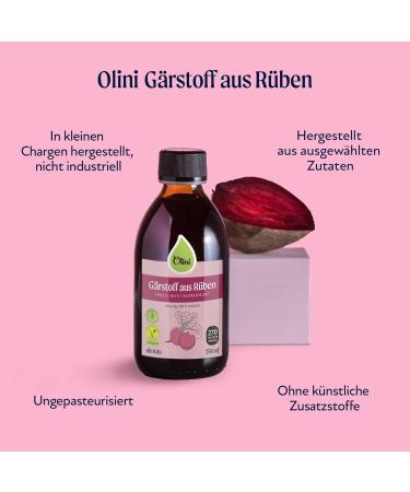 Olini Fermentation from Beets 250ml - Fresh Probiotic Beetroot Juice with Spices - No Preservatives Not Pasteurized - Natural Health Drink - Buy Online on GoSupps.com