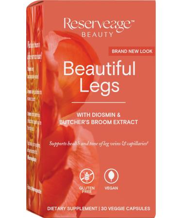 Reserveage, Beautiful Legs, Skin Care Supplement for Smooth, Healthy Veins, Helps Reduce Spider Veins, Vegan, 30 capsules (30 servings)