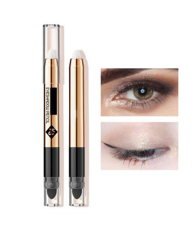 2 Pcs Shadow Pencil Pen 2 in 1 Eyeshadow Stick for Party Datings | Eyeshadow Pencil Crayon for Party Dating Or Some Fancy Occasions Highgloss White Fovolat 2 Pcs 01#high Light White