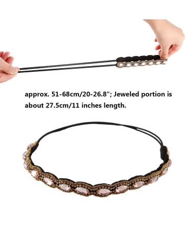 Teenitor Rhinestone Beaded Elastic Headband - Set of 5 Handmade Crystal Hairbands for Women and Girls - Buy Online on GoSupps.com
