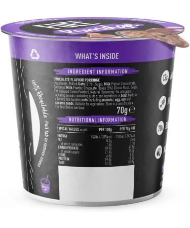 CONCEPTA LONDON 10k Chocolate Porridge Pots 12 x 70g - Buy Online on GoSupps.com