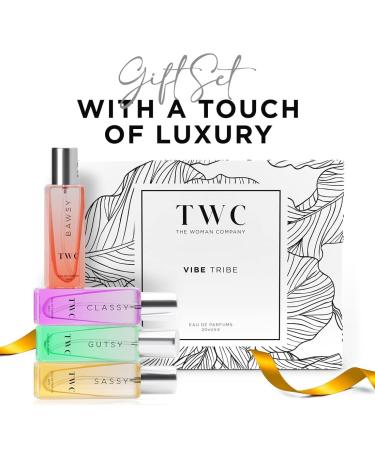 Specially Curated Perfume Gift Set for Women 4 * 20ml - Vibe Tribe | Premium Long-Lasting Fragrance | BAWSY for Office Going | CLASSY for Date | GUTSY for Outing | SASSY for Party - Buy Online on GoSupps.com