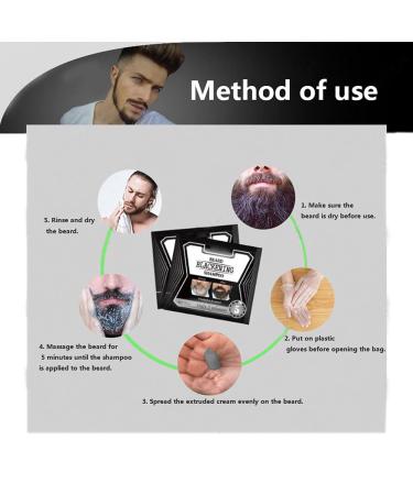 Allbestaye Beard Shampoo & Blackening Dye - Natural Black 5-Minute Application Lasts 4 Weeks (10pcs) - International Shipping Available - Buy Online on GoSupps.com