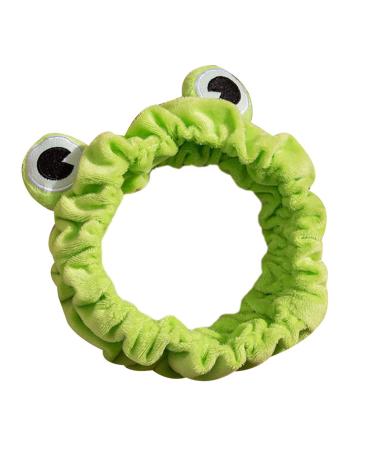 Ixkbiced Wash Face Makeup Headband Cute Frog Eyes Elastic Hair Hoop Plush Wrapped.