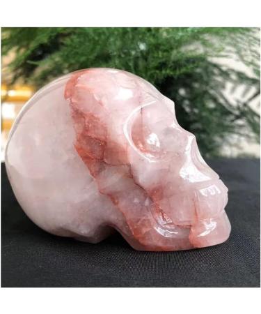 Natural Fire Quartz Crystal Skull - Handmade 500-600g Family Gift Home Office Decoration & Witchcraft Lucky Stone - Buy Online on GoSupps.com