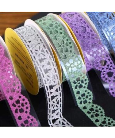 SALLYFASHION Lace Washi Tape - 6 Roll Glitter Bling Self-Adhesive Diamond Masking Tape for Scrapbooking and DIY Crafts - Random Color Style-2 - Buy Online on GoSupps.com