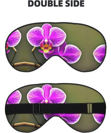 Orchid Flower Print Eye Mask - Ultra-Soft Light-Blocking for Comfort & Restful Sleep | International Shipping Available - Buy Online on GoSupps.com