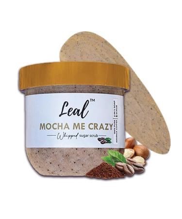 BEMT Whipped Coffee Sugar Scrub for Face & Body 200 g | 2-in-1 Exfoliating Cleanser & Moisturizing Whipped Scrub (Mocha)