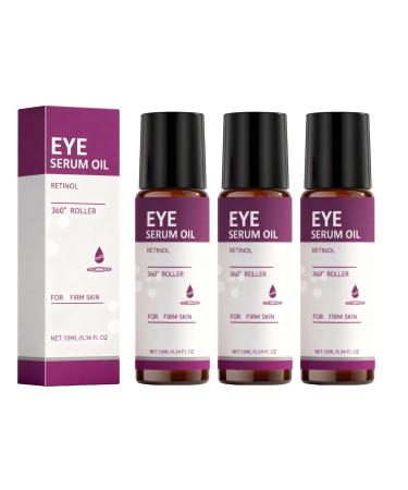 QPJUVC Retinol Eye Contour Serum Oil with 360 Cooling Roller - Firming Oil for Dark Circles Puffiness and Fine Lines 10ml Skin Firming Serum (3)