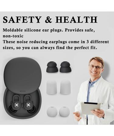 SYEBDS 36db Noise Cancelling Ear Plugs for Sleep, Snoring, Concerts - Reusable High Fidelity Hearing Protection - 12pcs, Black - Buy Online on GoSupps.com