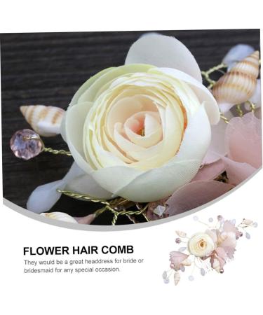 Angoily Bridal Hair Comb Crystal Hair Comb Flower Hair Comb Rhinestone Hair Barrette Hanfu Headwear Tiara Flower Hair Insert Comb Pink Zircon The Flowers Bride Spun Yarn - Buy Online on GoSupps.com