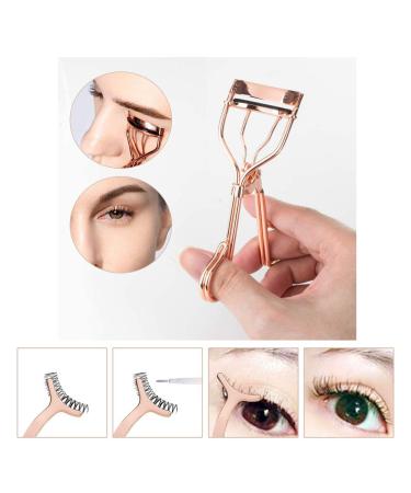 Buy Stainless Steel Eyelash Curler Set - Includes Tweezers & 5 Silicone Pads | Perfect for All Eye Shapes | International Shipping Available - Buy Online on GoSupps.com