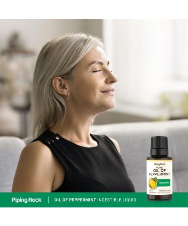 Piping Rock Peppermint Oil | 15 ml Drops | Pure Ingestible Liquid Supplement | Non-GMO Gluten Free - Buy Online on GoSupps.com