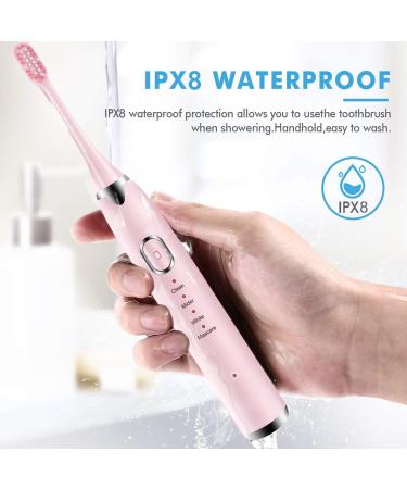 WOSUK Sonic Electric Toothbrush - Travel-Friendly Design, 4 Modes, 16 Gears, USB Fast Charge, Smart Timer - Pink - Buy Online on GoSupps.com