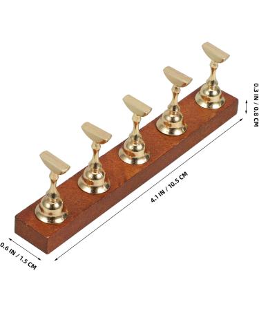 Baluue Nail Practice Stand Wood Nail Tip Art Display Stand Holder Manicure Tool with Reusable Putty Clay for Salon - Buy Online on GoSupps.com