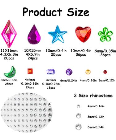 10 Sheets of Self-Adhesive Rainbow Gem Stickers - Eye Face & Body Jewels for Makeup and DIY Craft - Rhinestone Festival Accessories - Buy Online on GoSupps.com