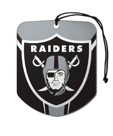 FANMATS 61581 NFL Las Vegas Raiders Hanging Car Air Freshener, 2 Pack, Black Ice Scent, Odor Eliminator, Shield Design with Team Logo