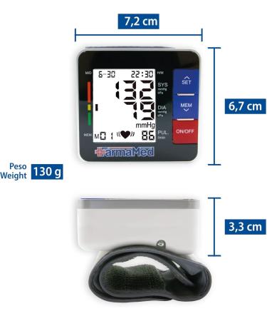 Farmamed Digital Portable Wrist Blood Pressure Monitor - 180 Memory 2 Users Large LCD Includes Carrying Bag - International Shipping Available - Buy Online on GoSupps.com