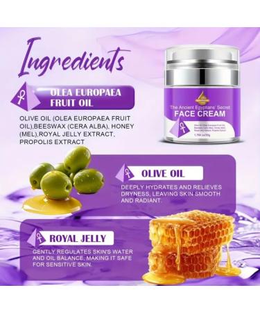 Voltafas Ancient Egyptian Face Cream 1.764 oz Natural Moisturizing Formula with Olive Oil Royal Jelly Honey For All Skin Types - Buy Online on GoSupps.com