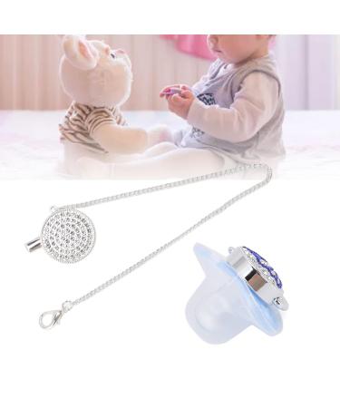Personalized Bling Pacifier - Shiny Heart-Shaped Rhinestone Crown Dummy for Newborns | Unique Baby Gifts (Blue M) - Buy Online on GoSupps.com