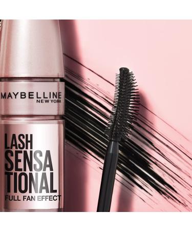 Maybelline New York Black Mascara Double Pack - Fuller Defined Longer Eyelashes | Lash Sensational Full Fan Effect (2 x 9.5 ml) - Buy Online on GoSupps.com