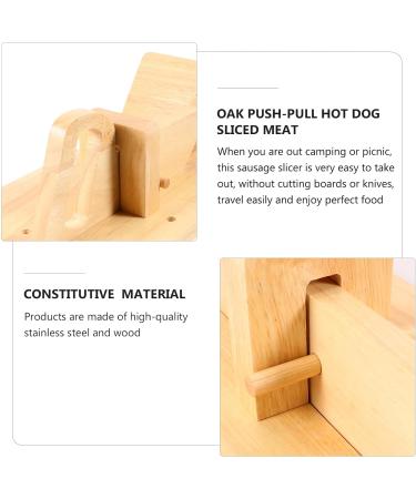 HOLIDYOYO 1pc Ham Cut Sausage Sausage Bratwurst Kitchen Cutting Tool Ham Guillotine Ground Sausage Italian Wood Sausage Metal Cutters Chopper Wooden Hot Dog - Buy Online on GoSupps.com