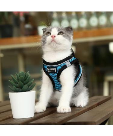 Suredoo Reflective Dog Harness & Leash Set for Small Pets - Anti-Train Design Blue Wave XS - Buy Online on GoSupps.com
