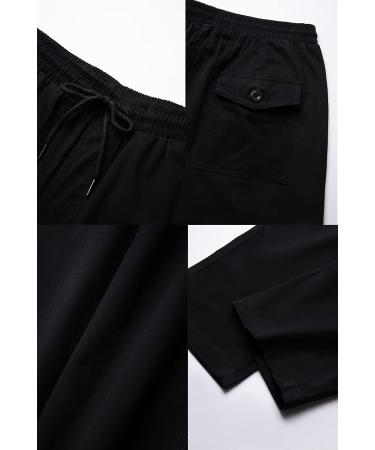 THWEI Men's Cargo Pants Drawstring Jogger Trousers - X-Large Black - Buy Online on GoSupps.com