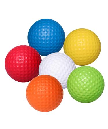 VANZACK Practice Golf Balls Flexible Practice Balls PU Golfballs Indoor Outdoor Training Ball, 6 Pieces