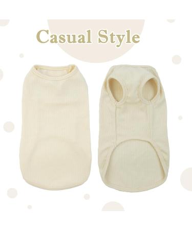 Hjumarayan Beige Dog Jumper Medium - Knitted Striped Sweater for French Bulldog, Corgi, Dackel - Soft Stretchy Dog Tshirt - Size M - Buy Online on GoSupps.com