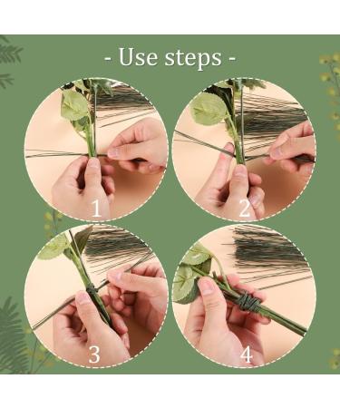 Floral Wire 26 Gauge Green - 100 Pcs for Crafts & Bouquets | 14 Inch Flower Stems & Wreath Making Supplies - Buy Online on GoSupps.com