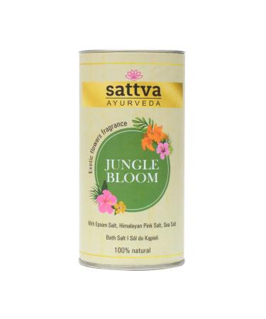 Sattva Jungle Bloom Bath Salt and Foot Bath - Relaxation Bath with Exotic Floral Fragrance - 100% Natural Bath Crystals from Epsom Salt Himalayan Salt and Sea Salt - for Men and Women - 300 g