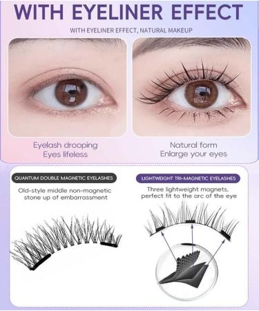 Enjuvie Magnetic Eyelashes Magnetic Eyelashes with Applicator 2024 New Magnetic Lashes with Applicator Reusable Glueless Double Sided Magnetic Eyelashes Natural Look (EM02) - Buy Online on GoSupps.com