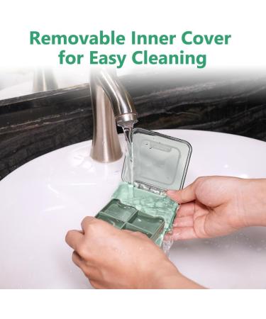 ACWOO Pill Dose Organizer - 7-Day Travel Medication Box with 4 Removable Compartments Moisture-Resistant Green | Perfect for Daily Use & International Shipping - Buy Online on GoSupps.com