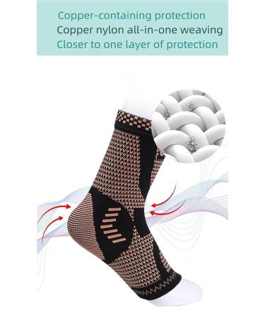 Ankle Brace Compression Sleeve - Breathable Copper Ion Support for Sports & Injury Relief (Pink Small) | Ideal for Swelling Sprains Plantar Fasciitis & Arthritis - Buy Online on GoSupps.com