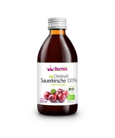 Berries polska bio juice pressed directly from organic fruit cold -pressed - without dyes without sugar without GMO without preservatives - vegan vegetarian - taste cherry - 250ml cherry (1 Pack)