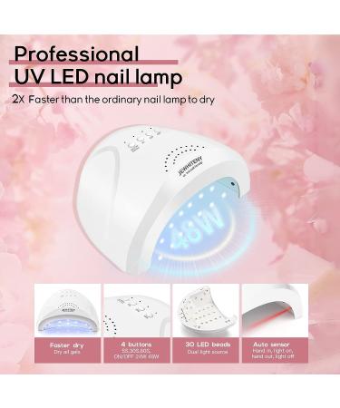 JEWHITENY 14 Colors Poly Extension Gel Nail Kit with SUN1 Lamp - All In One Poly Gel Starter Kit for Manicure Salon - Buy Online on GoSupps.com