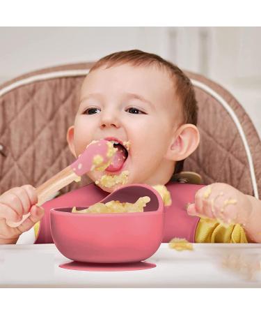 Suction Bowl & Bamboo Spoon Weaning Set | Food Grade Baby Feeding Bowls & Spoons | BPA Free Silicone Children Tableware - Buy Online on GoSupps.com