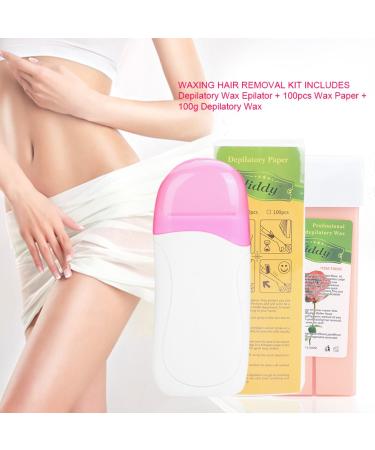 3 IN 1 Roll On Wax Device Set | Wax Cartridges & 100Pcs Depilatory Paper for Body Hair Removal - International Shipping Available - Buy Online on GoSupps.com